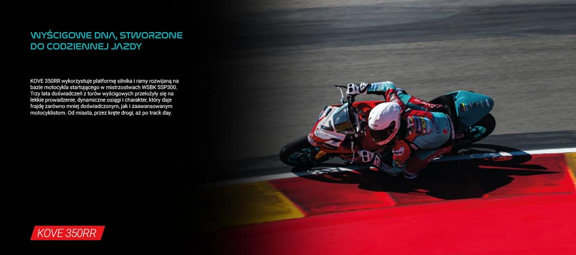 KOVE 350 RR na torze wyścigowym