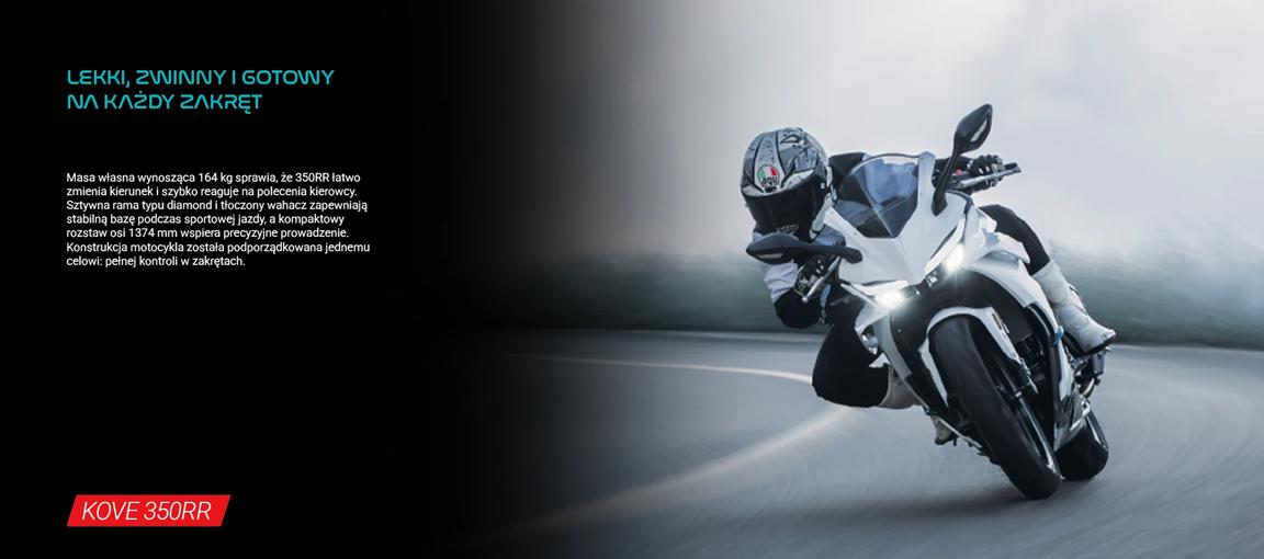KOVE 350 RR – zwinność w zakręcie