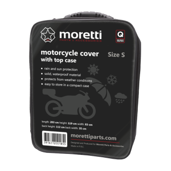 Pokrowiec na motocykl z kufrem rozmiar S Moretti