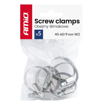 Obejma ślimakowa 5 szt. 40-60mm/9mm W2 AMIO-04588-100263