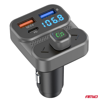 Transmiter samochodowy FM 2×USB-A 1×USB 12V 24V AM-101300