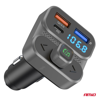 Transmiter samochodowy FM 2×USB-A 1×USB 12V 24V AM-101303