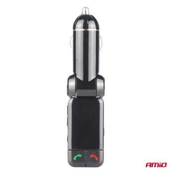 Transmiter samochodowy FM składany 2×USB-A 12V 24V-101314