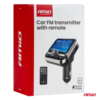 Transmiter samochodowy FM z pilotem 2×USB-A 12V 24-101403