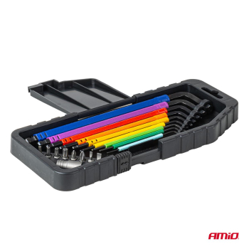 Klucze imbusowe HEX z kulką i zestawem bitów IMBUS-102302