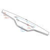 Kierownica uniwersalna naked cross 22mm srebrna