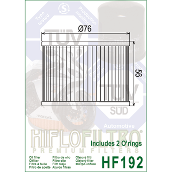 FILTR OLEJU HIFLO HF192 TRIUMPH-110305