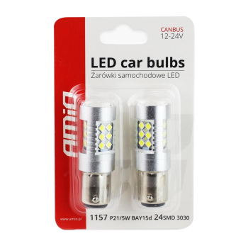 Żarówki LED CANBUS 3030 24SMD 1157 BAY15D P21/5W W-128916