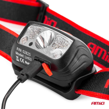 Latarka czołowa LED lampa warsztatowa LH03 AMIO-02-129006