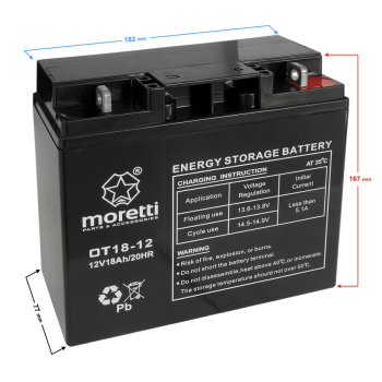 Akumulator Moretti (Gel) OT 12V/18AH do kosiarki-129137
