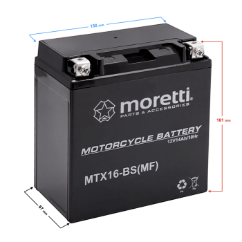 Akumulator Moretti AGM (Gel) MTX16-129142