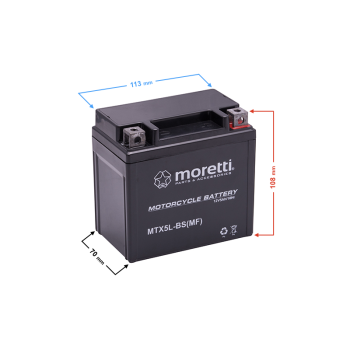 Akumulator Moretti AGM (Gel) MTX5L-BS-129145