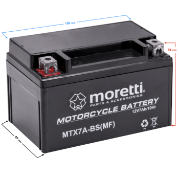 Akumulator Moretti AGM (Gel) MTX7A-BS-129164