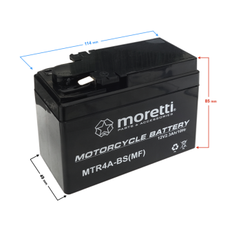 Akumulator Moretti AGM (Gel) MTR4A-BS-130336