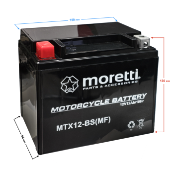 Akumulator Moretti AGM (Gel) MTX12-BS-130509