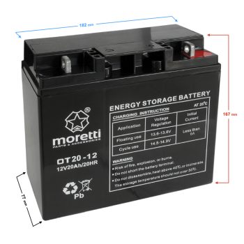 Akumulator Moretti (Gel) OT 12V/20 AH do kosiarki-130720