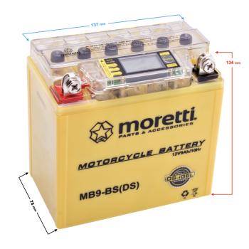 Akumulator Moretti 12V AGM (I-Gel) MB9-BS ze wskaź-130842
