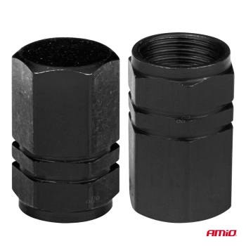Aluminiowe nakrętki na wentyle kapturki czarne 4 s-131468