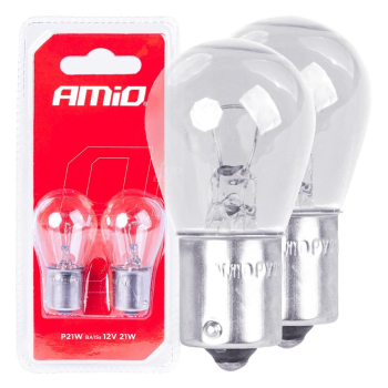 Żarówki halogenowe P21W BA15s 12V 2szt. blister AM-132536