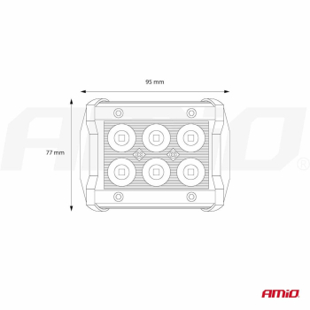 Lampa robocza LED szperacz AWL17 6LED 12V 24V AMIO-133140