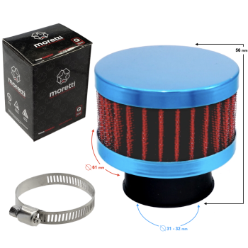 Filtr powietrza stożkowy niebieski, średnica 31 mm-133784