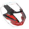 Obudowa reflektora czarno-czerwona do motoroweru S