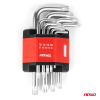 Klucze TORX krótkie CRV 9 szt. AMIO-01040-135416