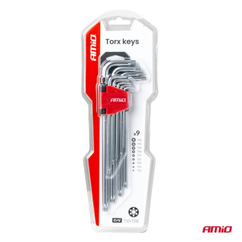 Klucze TORX długie 230 mm 9 szt. TKL AMIO-01039-135408