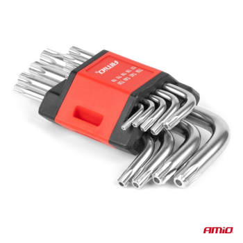 Klucze TORX krótkie CRV 9 szt. AMIO-01040-135418