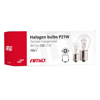 Żarówki halogenowe P21W BA15s 12V 1 szt. (E8) AMIO-135910
