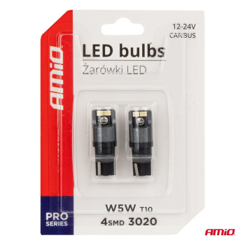 Żarówki LED CANBUS 3020 4SMD T10 W5W W10W 12V 24V -137855