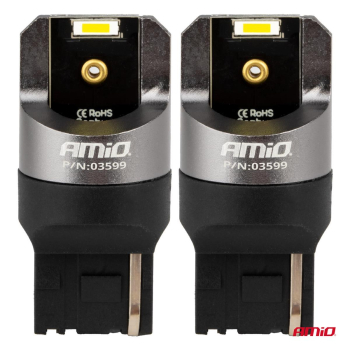 Żarówki LED FULL CANBUS W21W 2SMD 7440 WHITE AMIO--138230