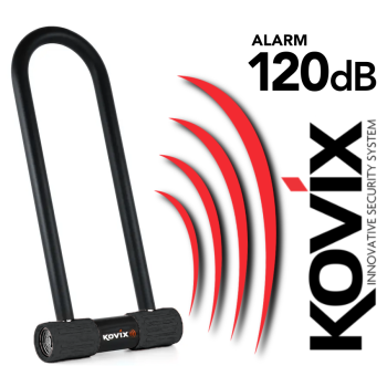 Kłódka U-Lock  z alarmem KOVIX KTL14-300 czarna-138781