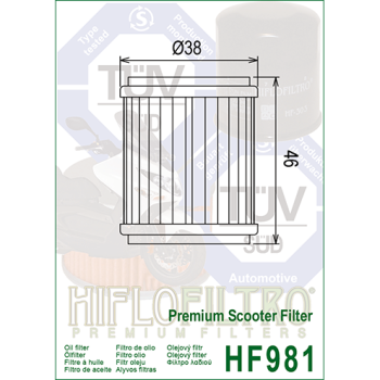 FILTR OLEJU HIFLO HF981 YAMAHA VP/YP 125 (06-11)-139411