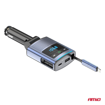 Transmiter samochodowy FM 1×USB-A 1×USB-C 12V 24V -139431