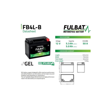 AKUMULATOR ŻELOWY BEZOBSŁUGOWY FULBAT FB4L-B-140216