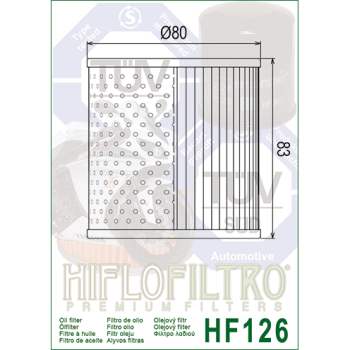FILTR OLEJU HIFLO HF126 KAWASAKI Z900/1000/1300-140491