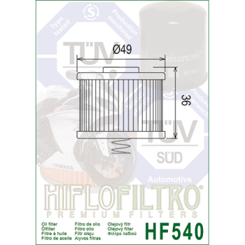FILTR OLEJU HIFLO HF540 BAJAJ 100/115/130/135, YAM-140524