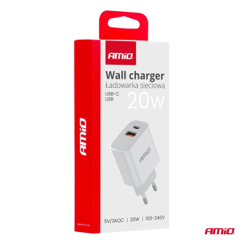 Ładowarka sieciowa PRO-09 USB + USB-C 20W Quick Ch-140642