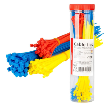 Opaski zaciskowe plastikowe wielokolorowe zestaw 1-140867