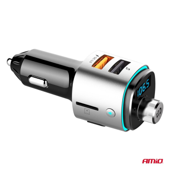 Transmiter samochodowy FM 2×USB-A microSD 12V 24V -142817