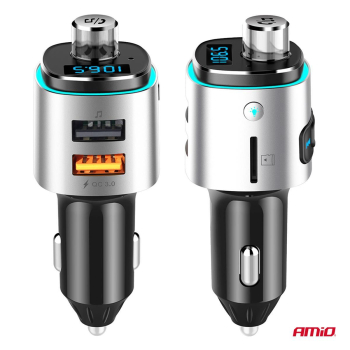 Transmiter samochodowy FM 2×USB-A microSD 12V 24V -142818