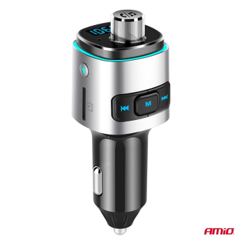 Transmiter samochodowy FM 2×USB-A microSD 12V 24V -142825