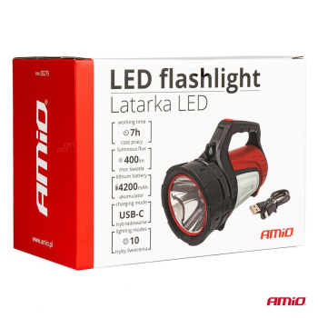 Latarka akumulatorowa T6 + COB 10 trybów AMIO-0327-143304
