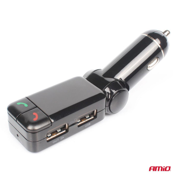 Transmiter samochodowy FM składany 2×USB-A 12V 24V-143522