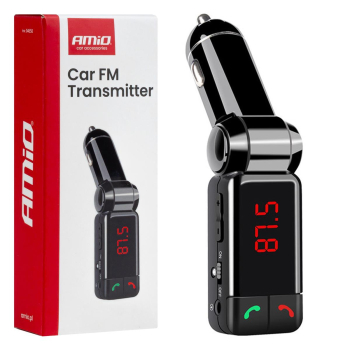 Transmiter samochodowy FM składany 2×USB-A 12V 24V-143523