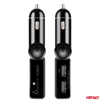 Transmiter samochodowy FM składany 2×USB-A 12V 24V-143525