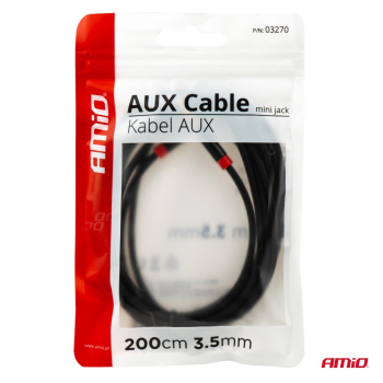 Kabel AUX MINI JACK 3,5mm oplot 200cm AMIO-03270-143886