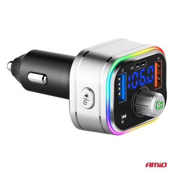 Transmiter samochodowy FM 2×USB-A 1×USB-C microSD -145502