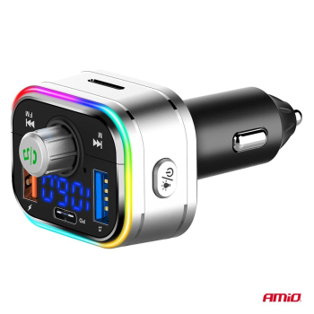 Transmiter samochodowy FM 2×USB-A 1×USB-C microSD -145503
